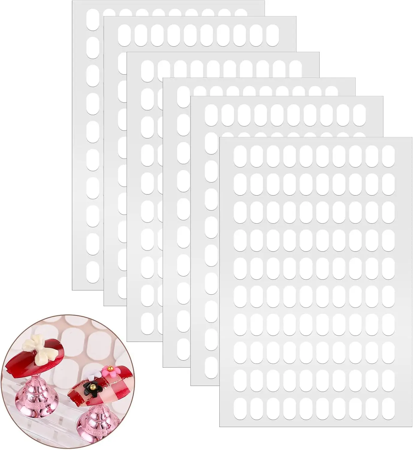 600 Pcs Double Sided Adhesive Tapes for Nail Art Display, Pre-Cut Nail Holder Strips
600 Pcs Double Sided Adhesive Tapes for Nail Art Display, Pre-Cut Nail Holder Strips