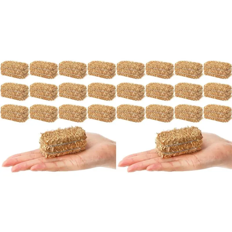 SHGO-24 Pcs Mini Hay Bales Fall Harvest Decorations Small Decorative Straw Bale For Dollhouse,Western Themed Party Decor
SHGO-24 Pcs Mini Hay Bales Fall Harvest Decorations Small Decorative Straw Bale For Dollhouse,Western Themed Party Decor