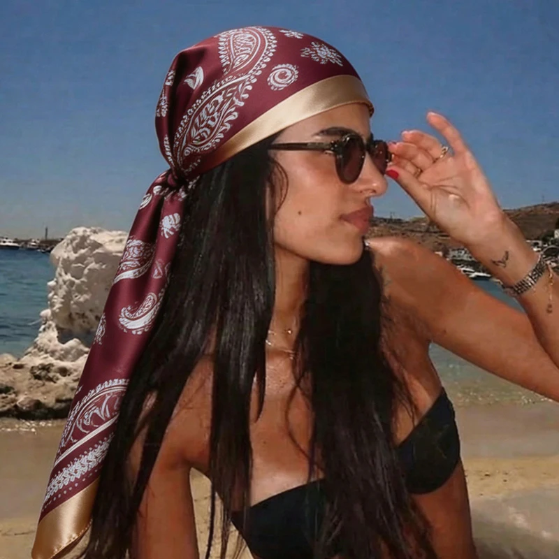 26 Styles Satin Square Scarf Women Fashion Hijab Paisley Floral Print Bandana for Beach Vacation Headband Lightweight Shawl
26 Styles Satin Square Scarf Women Fashion Hijab Paisley Floral Print Bandana for Beach Vacation Headband Lightweight Shawl