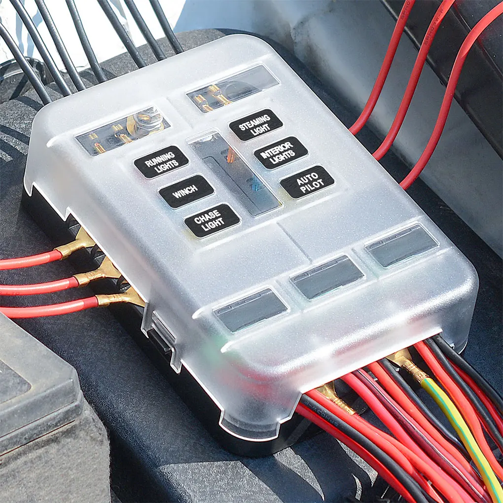 Car Fuse Box Waterproof Power Distribution Board Box Plastic Cover for Marine
Car Fuse Box Waterproof Power Distribution Board Box Plastic Cover for Marine