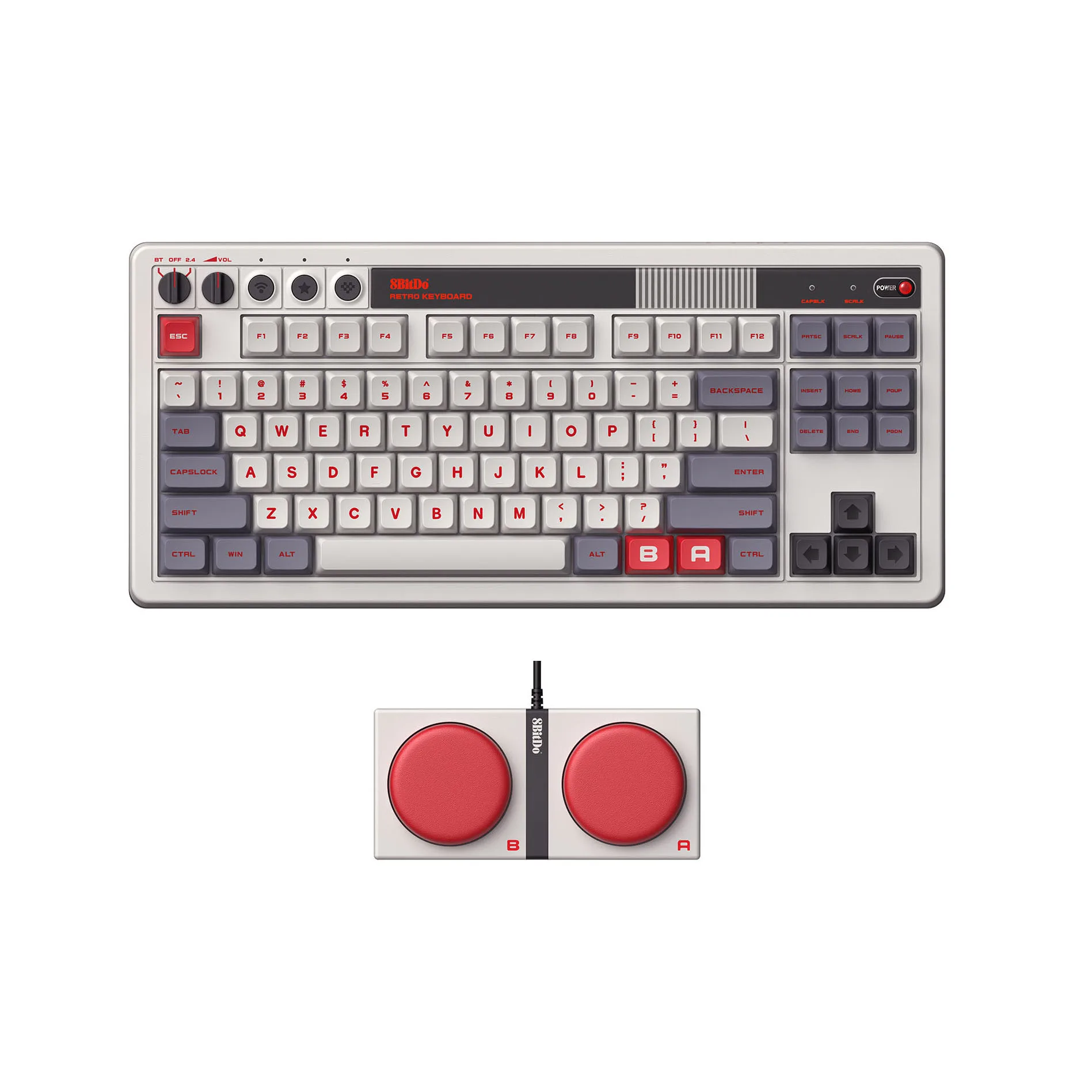8BitDo Retro Mechanical Keyboard Wireless 2.4G/USB-C Gaming Keyboard Dual Super Programmable Buttons for Windows Android
8BitDo Retro Mechanical Keyboard Wireless 2.4G/USB-C Gaming Keyboard Dual Super Programmable Buttons for Windows Android