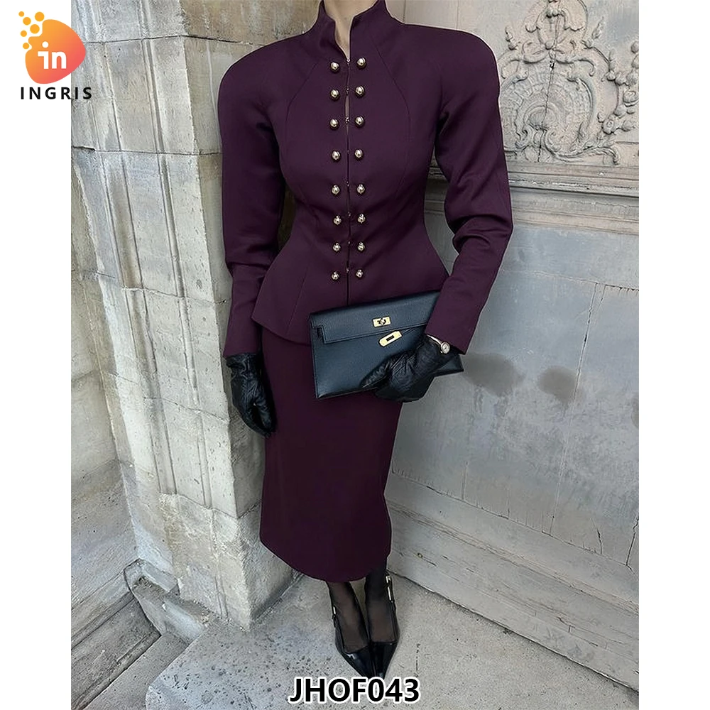 Women's Spring and Summer New Fashion Stand Collar Button Design High Waist Skirt Suit-JHOF043
Women's Spring and Summer New Fashion Stand Collar Button Design High Waist Skirt Suit-JHOF043