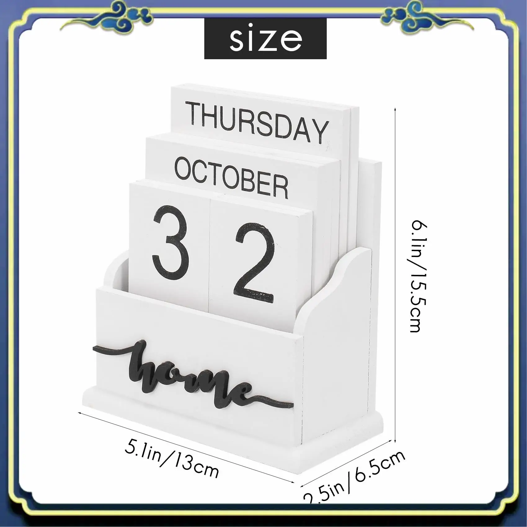 Portable Wooden Clamshell Desk Block Calendar Permanent Wooden Desk Calendar Week Month Date Display Home Office Decoration
Portable Wooden Clamshell Desk Block Calendar Permanent Wooden Desk Calendar Week Month Date Display Home Office Decoration