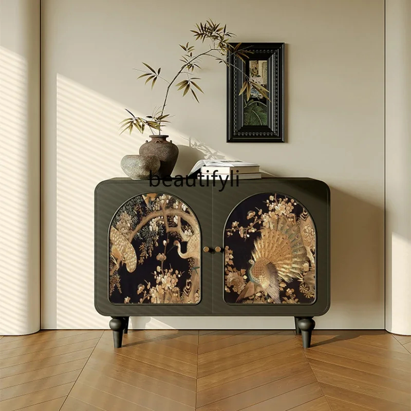 French Chinese style door cabinet, living room solid wood, storage locker, medieval wall decorative cabinet
French Chinese style door cabinet, living room solid wood, storage locker, medieval wall decorative cabinet
