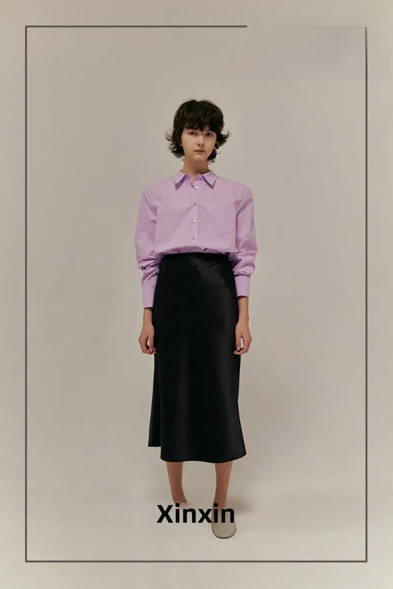 Женская хлопковая рубашка Overdueflair с длинным рукавом на одной пуговице, универсальная, простая, для весны и осени, деловой повседневный стиль
Женская хлопковая рубашка Overdueflair с длинным рукавом на одной пуговице, универсальная, простая, для весны и осени, деловой повседневный стиль