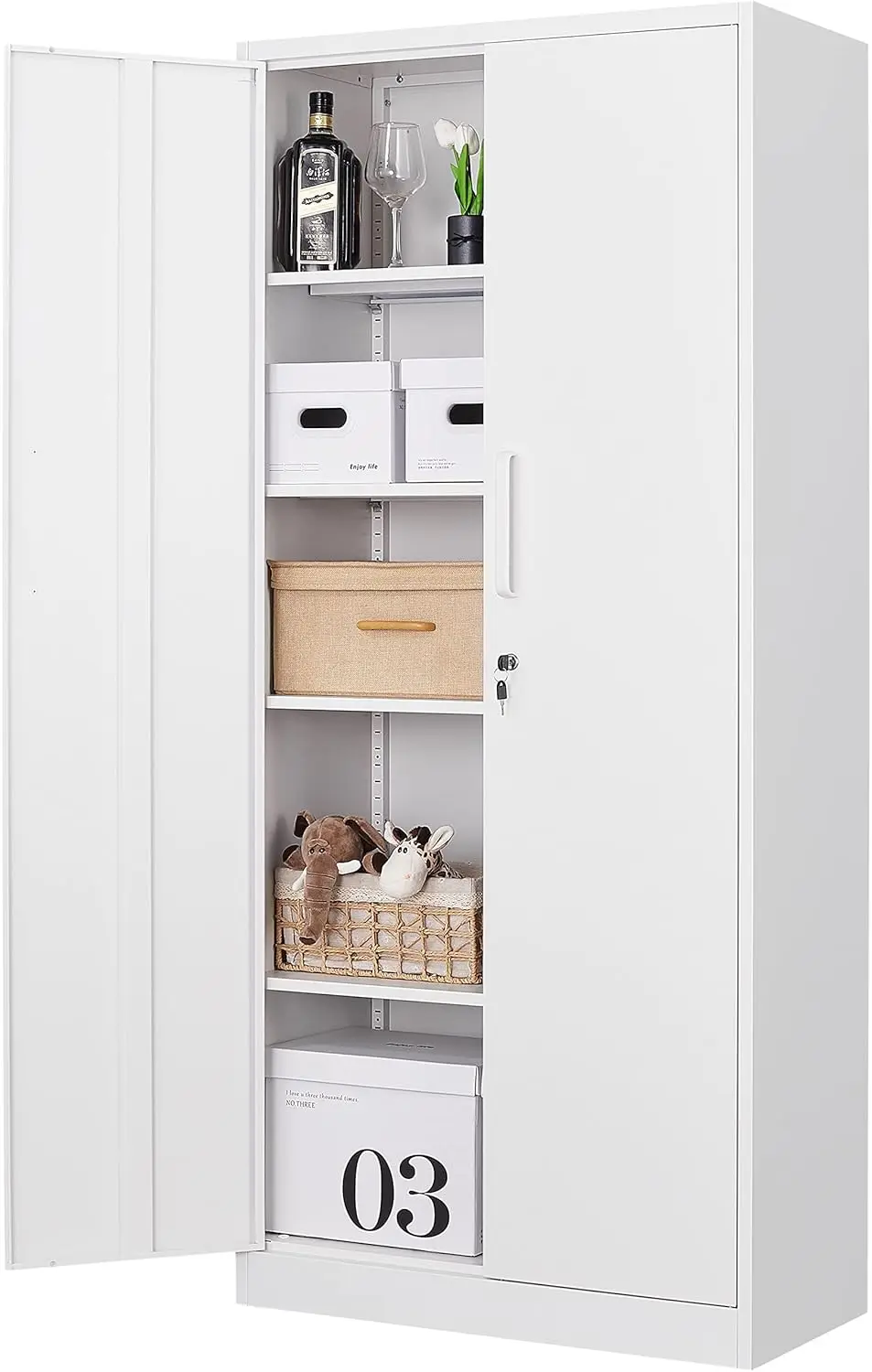 71" Tall Metal Storage Cabinet Lockable Adjustable Shelves Home School Office Garage, Customized
71" Tall Metal Storage Cabinet Lockable Adjustable Shelves Home School Office Garage, Customized