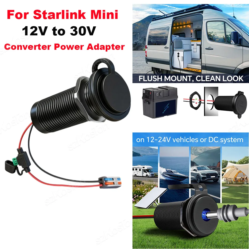 Кабель-адаптер DC для Starlink Mini с водонепроницаемой крышкой, конвертер питания для автодомов, кемперов, лодок, автономных систем
Кабель-адаптер DC для Starlink Mini с водонепроницаемой крышкой, конвертер питания для автодомов, кемперов, лодок, автономных систем