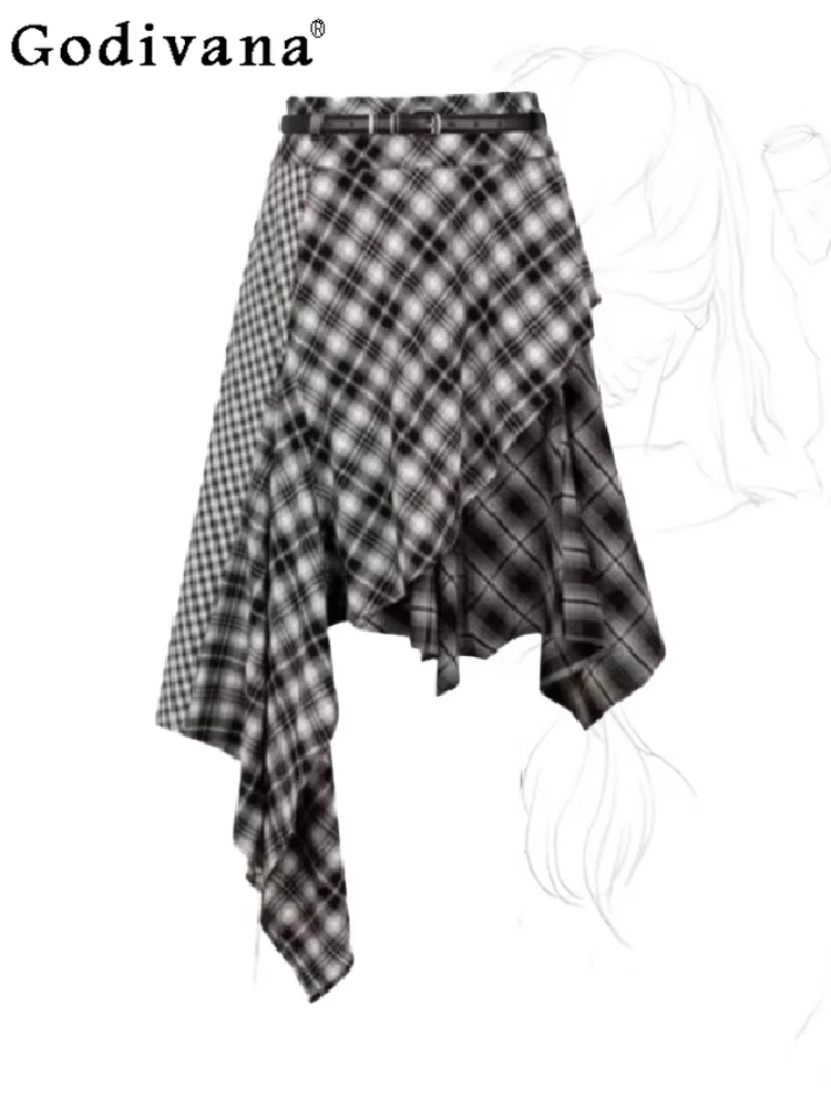 L-4XL Large Size French Retro Irregular Plaid Short Skirt Girls Summer Splicing Design Loose A-line High Waist Versatile Skirts
L-4XL Large Size French Retro Irregular Plaid Short Skirt Girls Summer Splicing Design Loose A-line High Waist Versatile Skirts