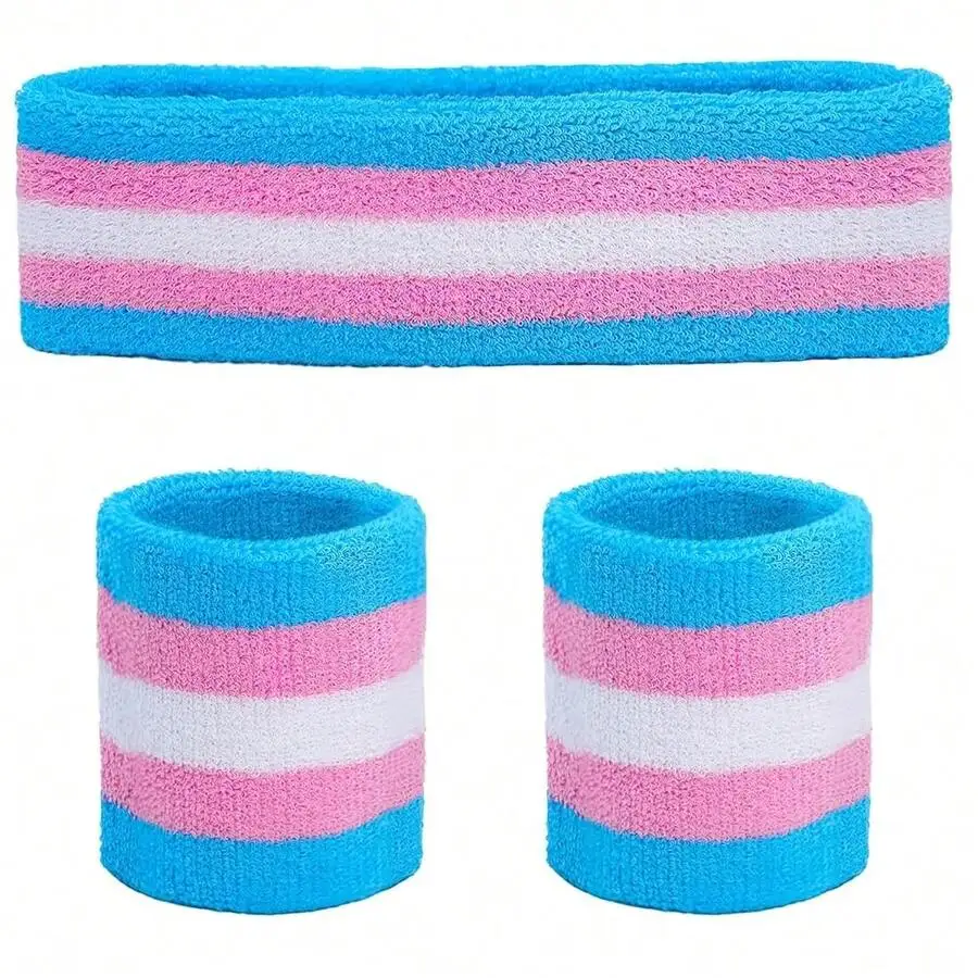 3pcs Sports Sweatbands Set Headband And Wristbands Striped Cotton Terry For Adult Unisex
3pcs Sports Sweatbands Set Headband And Wristbands Striped Cotton Terry For Adult Unisex