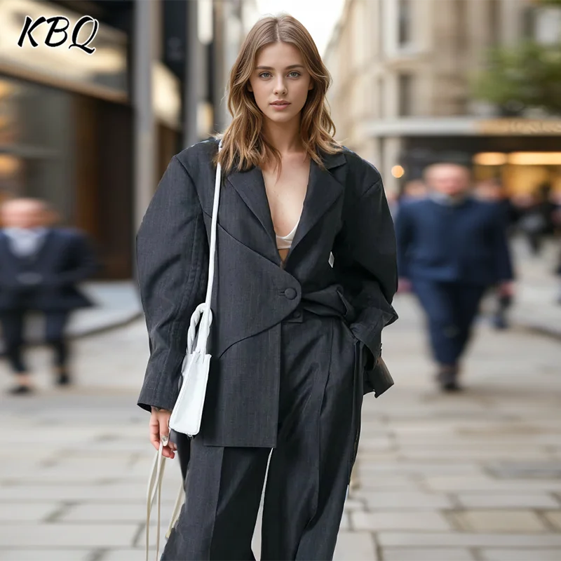 KBQ Solid Patchwork Drawstring Casual Blazers For Women Lapel Long Sleeve Spliced Button Minimalist Slimming Blazer Female New
KBQ Solid Patchwork Drawstring Casual Blazers For Women Lapel Long Sleeve Spliced Button Minimalist Slimming Blazer Female New