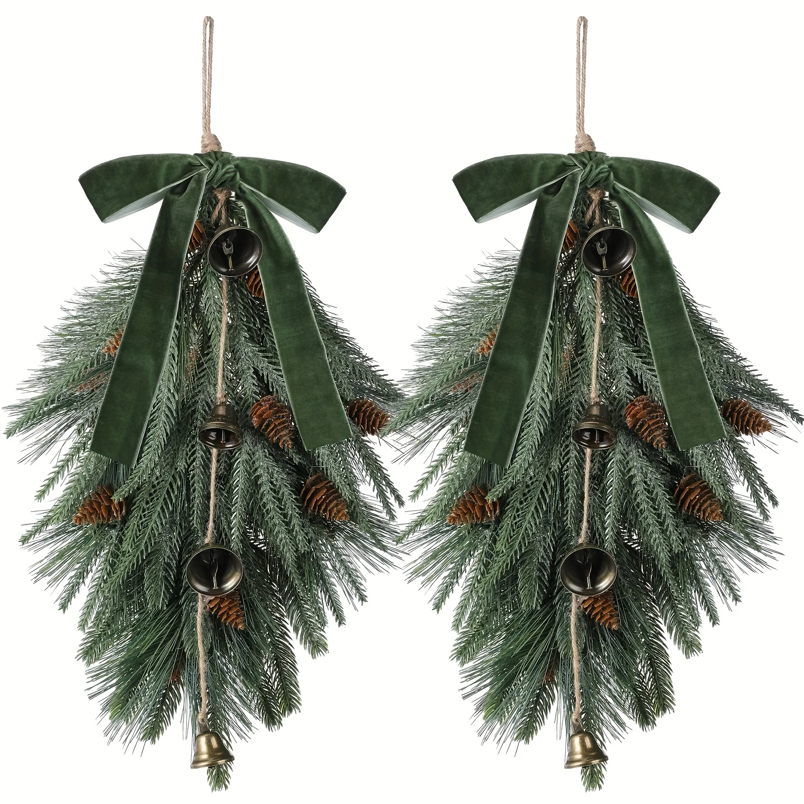 2pcs Christmas Teardrop Swag 20 Inch Rustic Door Swag Teardrop Wreath Artificial Norfolk Pine Needle Hanging Garland Greenery with Bell Velvet Bow for Mantle Fireplace Decor(Green)
2pcs Christmas Teardrop Swag 20 Inch Rustic Door Swag Teardrop Wreath Artificial Norfolk Pine Needle Hanging Garland Greenery with Bell Velvet Bow for Mantle Fireplace Decor(Green)