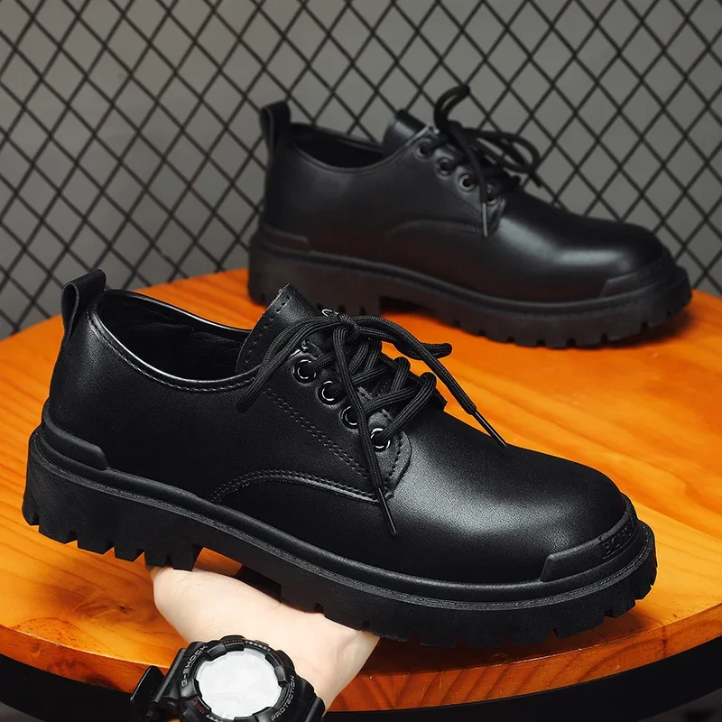 High Quality Men's Leather Casual Shoes Fashion Simple Black Sneakers Comfort Breathable Heightening Men's Shoes Zapatos Hombre
High Quality Men's Leather Casual Shoes Fashion Simple Black Sneakers Comfort Breathable Heightening Men's Shoes Zapatos Hombre