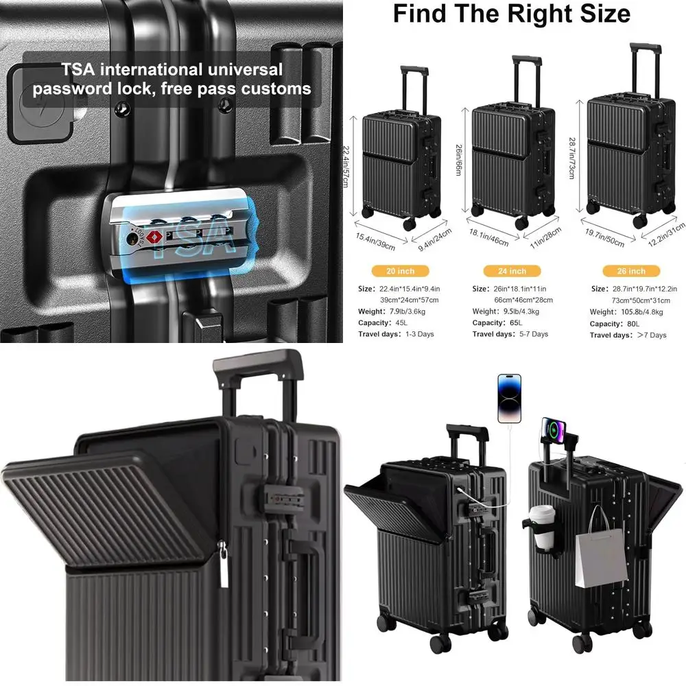 20 Expandable Polycarbonate Aluminum Carry-On Luggage with Spinner Wheels
20 Expandable Polycarbonate Aluminum Carry-On Luggage with Spinner Wheels