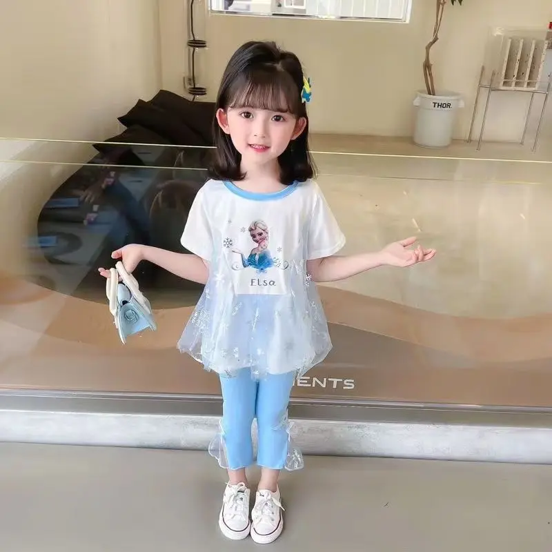 children Cropped Pant Suit Disney Baby Undercoat Top Shorts Frozen Elsa Girls Summer Suit Short Sleeve New Kids T-Shirt
children Cropped Pant Suit Disney Baby Undercoat Top Shorts Frozen Elsa Girls Summer Suit Short Sleeve New Kids T-Shirt
