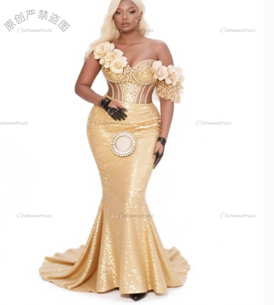 Блестящее золотое платье для выпускного с пайетками и цветочным узором, вечернее платье-русалка больших размеров, платье для дня рождения для темнокожих девушек, нарядное платье для торжественных мероприятий
Блестящее золотое платье для выпускного с пайетками и цветочным узором, вечернее платье-русалка больших размеров, платье для дня рождения для темнокожих девушек, нарядное платье для торжественных мероприятий