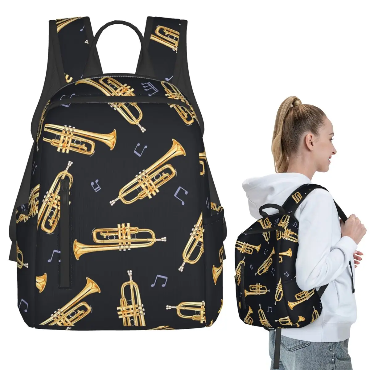 Рюкзак с золотой трубой на черном фоне, студенческая сумка для книг, детская школьная сумка, сумки через плечо для компьютера, мужские и женские сумки
Рюкзак с золотой трубой на черном фоне, студенческая сумка для книг, детская школьная сумка, сумки через плечо для компьютера, мужские и женские сумки