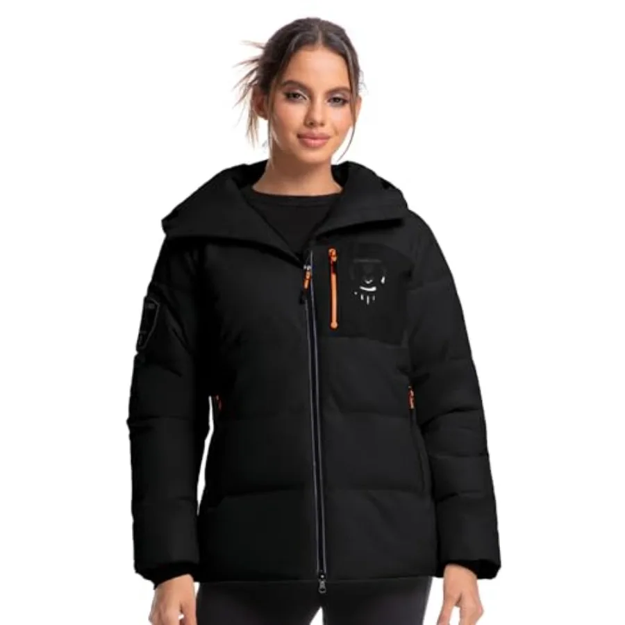 Women's Insulated Jacket Windproof Waterproof Thermal Hooded Ski Snowboard Coat with Multiple Pockets
Women's Insulated Jacket Windproof Waterproof Thermal Hooded Ski Snowboard Coat with Multiple Pockets
