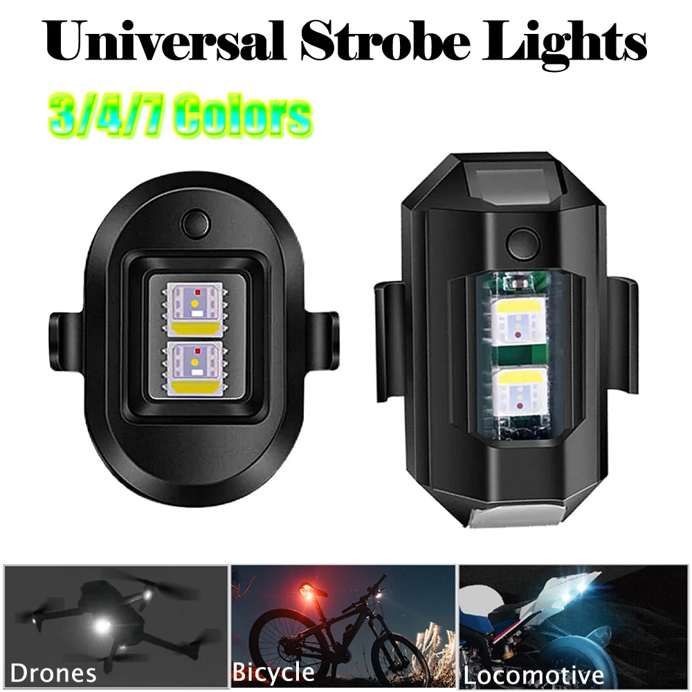 3/4/7 Colors Drone Strobe Light RGB LED Anti-Collision Bike Tail /Model Aircraft Night Flying Mini Signal Flashing Warning Light
3/4/7 Colors Drone Strobe Light RGB LED Anti-Collision Bike Tail /Model Aircraft Night Flying Mini Signal Flashing Warning Light