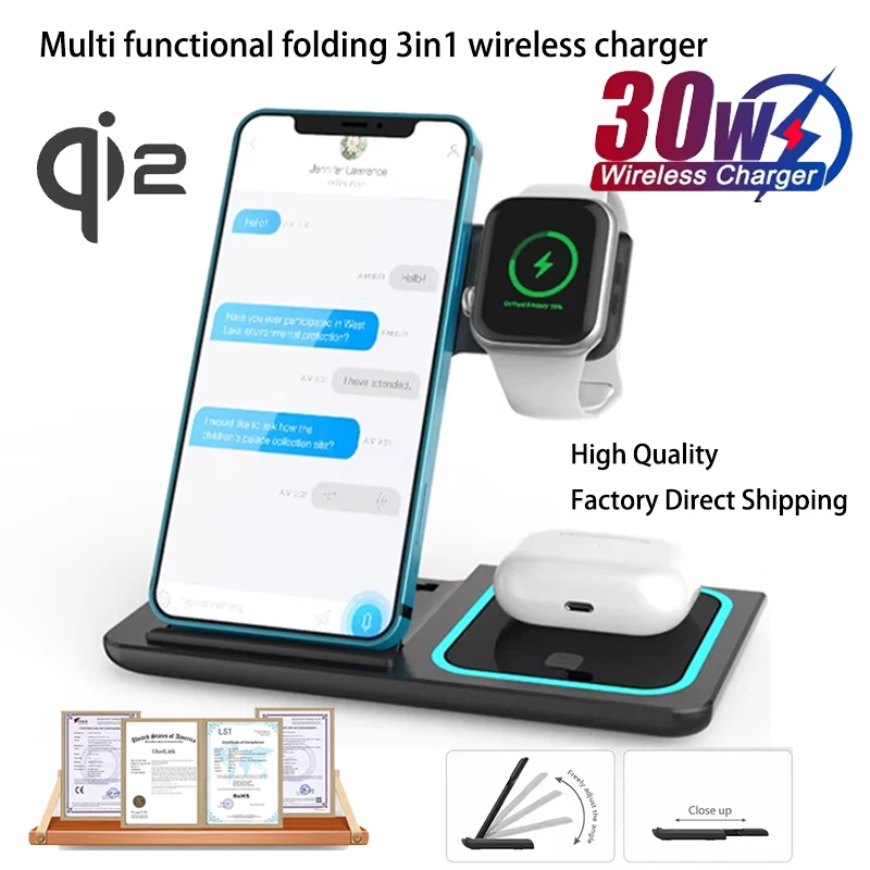 Новая магнитная подставка для беспроводного зарядного устройства Qi2 25 Вт 3 в 1 MagSafe для iPhone 17 16 12 Max/AirPods 4 Станция быстрого зарядного устройства
Новая магнитная подставка для беспроводного зарядного устройства Qi2 25 Вт 3 в 1 MagSafe для iPhone 17 16 12 Max/AirPods 4 Станция быстрого зарядного устройства