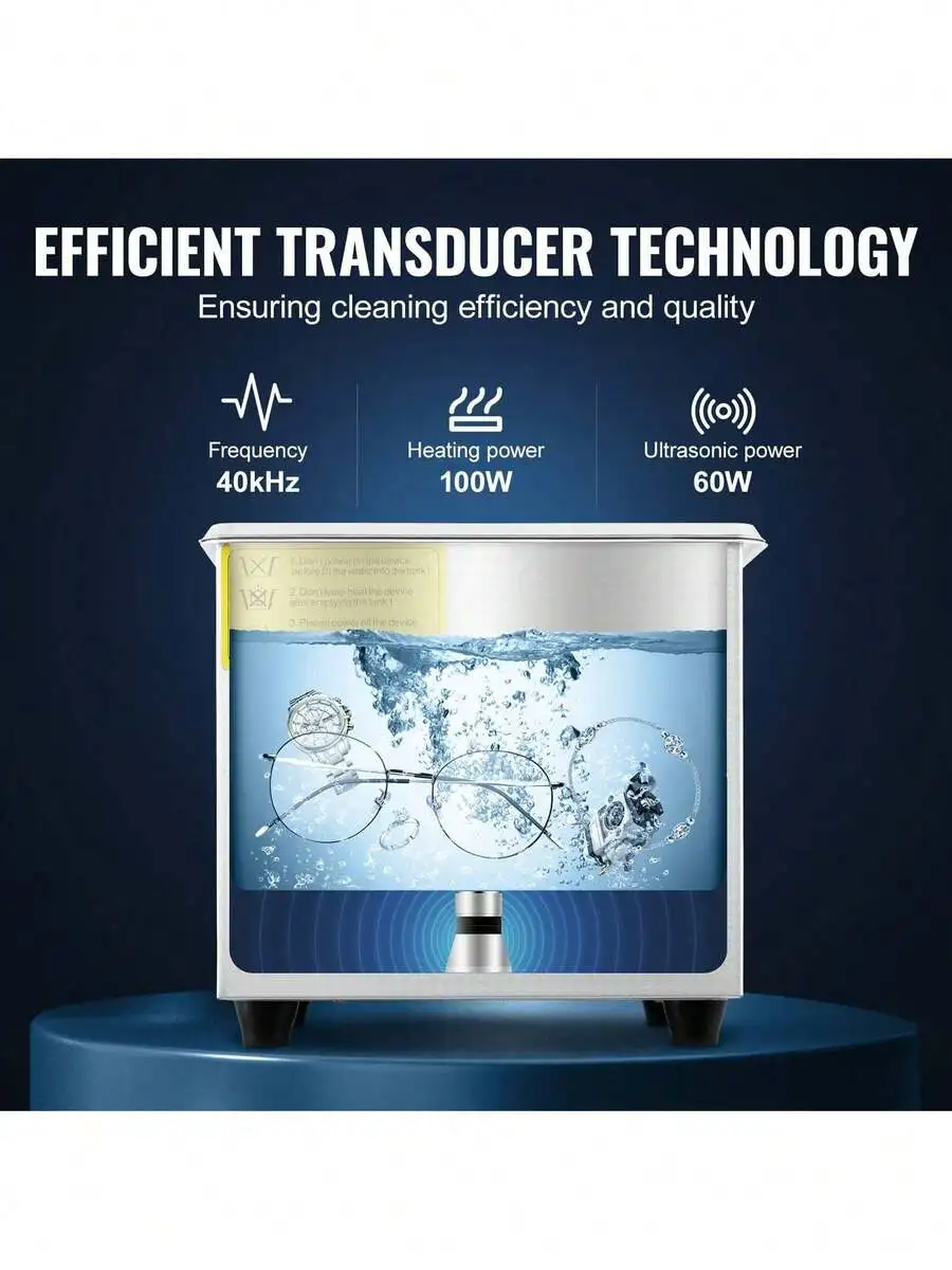 Professional Ultrasonic Cleaner 1.3L Digital Timer 40kHz 100W For Jewelry Watch Eyeglasses Coins Small Parts
Professional Ultrasonic Cleaner 1.3L Digital Timer 40kHz 100W For Jewelry Watch Eyeglasses Coins Small Parts