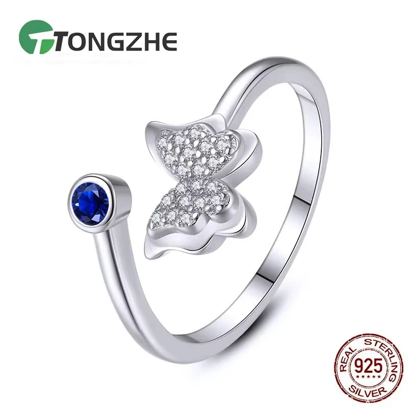 TONGZHE стерлингового серебра 925 пробы, очаровательное кольцо с бабочкой для женщин, синее вечерние регулируемое открытое кольцо с фианитом, женские ювелирные кольца
TONGZHE стерлингового серебра 925 пробы, очаровательное кольцо с бабочкой для женщин, синее вечерние регулируемое открытое кольцо с фианитом, женские ювелирные кольца