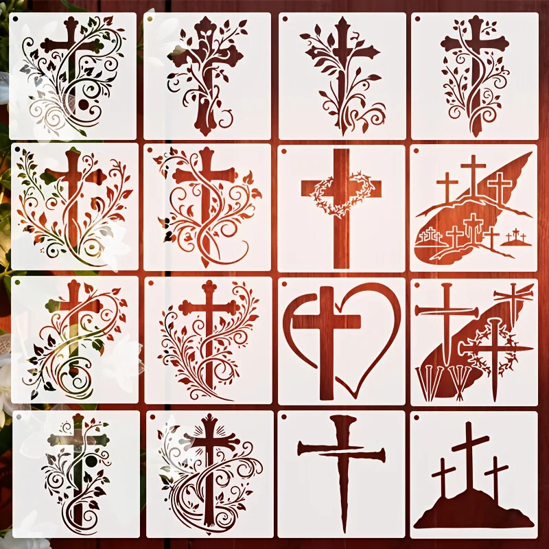 Reusable cross template, suitable for Christian painting, with a size of 6 inches. This religious themed template is specifically designed for painting on materials such as wood, canvas, and fabric, helping you easily create cross patterns.
Reusable cross template, suitable for Christian painting, with a size of 6 inches. This religious themed template is specifically designed for painting on materials such as wood, canvas, and fabric, helping you easily create cross patterns.