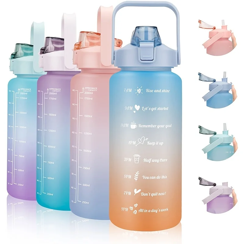 1pc 64oz Leak-Proof Water Bottle with Straw and Motivational Time Marker - Perfect for Fitness, Travel, Camping, and Outdoor Spo
1pc 64oz Leak-Proof Water Bottle with Straw and Motivational Time Marker - Perfect for Fitness, Travel, Camping, and Outdoor Spo
