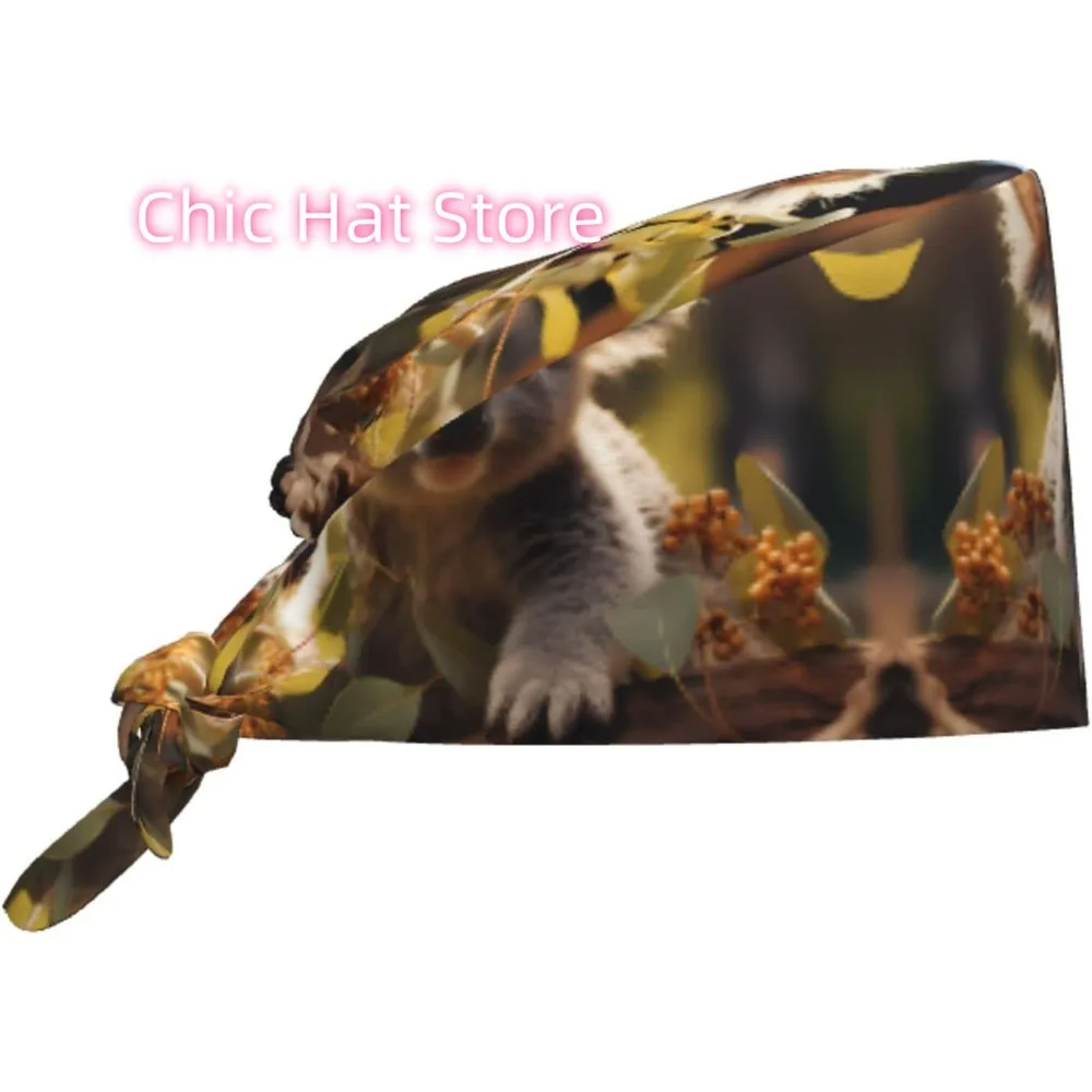 Cleaning Working Cap Cute Koala Plant Prints Chef Hat for Women & Men, Adjustable, Breathable Black 
Cleaning Working Cap Cute Koala Plant Prints Chef Hat for Women & Men, Adjustable, Breathable Black