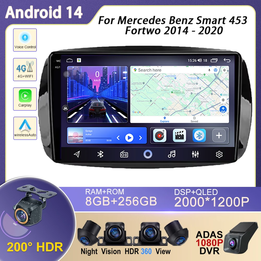 For Mercedes Benz Smart 453 Fortwo 2014 - 2020 Android Player Auto Radio Multimedia Navigation carplay wireless touch screen CPU
For Mercedes Benz Smart 453 Fortwo 2014 - 2020 Android Player Auto Radio Multimedia Navigation carplay wireless touch screen CPU