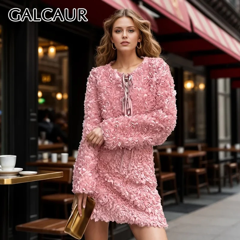 GALCAUR Fluffy Flower Design Women Two Piece Set Casual O Neck Long Sleeve Lace Up Cardigan Coat A Line Skirt Female Outfits New
GALCAUR Fluffy Flower Design Women Two Piece Set Casual O Neck Long Sleeve Lace Up Cardigan Coat A Line Skirt Female Outfits New
