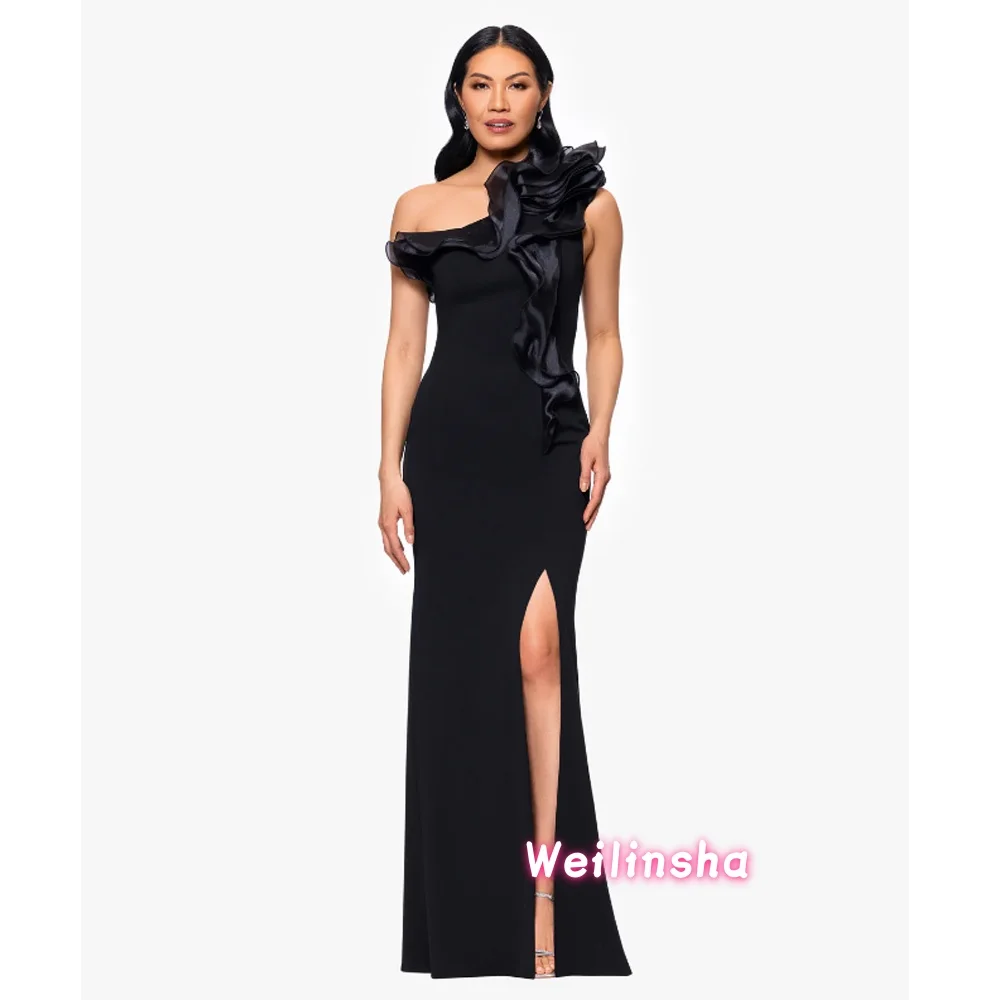 Modern High Slit Mother of The Bride Dress Satin One Shoulder Ruffles Mermaid Robes Invitée Mariage Customized
Modern High Slit Mother of The Bride Dress Satin One Shoulder Ruffles Mermaid Robes Invitée Mariage Customized