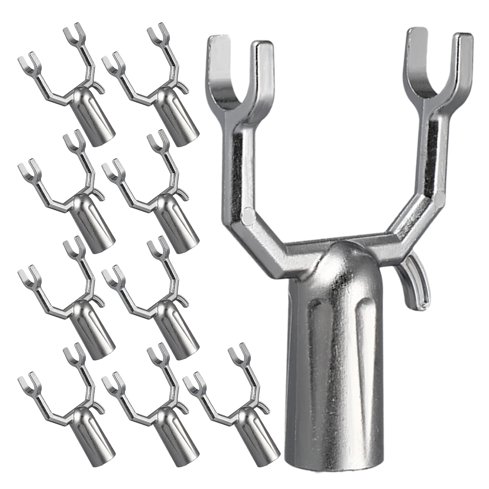 10pcs Clothes Fork Accessories Aluminum Alloy Bracket Balcony Head Reusable Metal Pole Parts Clothes Rod Replacement 
10pcs Clothes Fork Accessories Aluminum Alloy Bracket Balcony Head Reusable Metal Pole Parts Clothes Rod Replacement