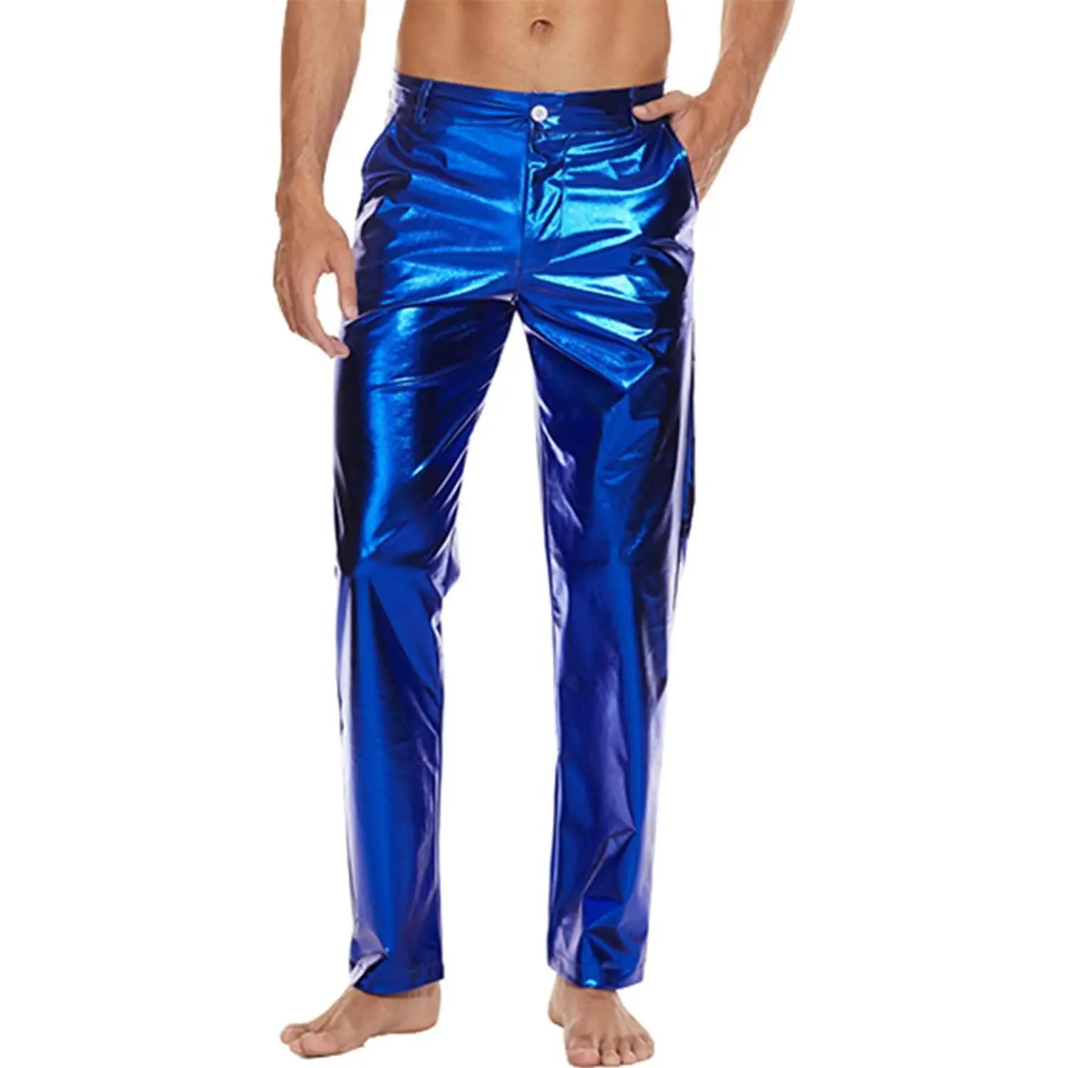Men's High Waist Straight Leg Disco Pants Shiny Metal Party Dance Trousers Green Color Korean Style Casual Pants
Men's High Waist Straight Leg Disco Pants Shiny Metal Party Dance Trousers Green Color Korean Style Casual Pants