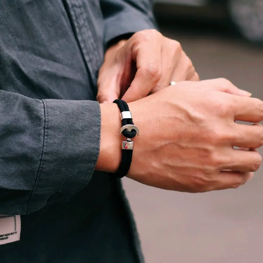 Модный мужской браслет с морскими звеньями, двухслойный Миланский шнурок, Морской браслет, мужской браслет с пиратским якорем, бразильские аксессуары 
Модный мужской браслет с морскими звеньями, двухслойный Миланский шнурок, Морской браслет, мужской браслет с пиратским якорем, бразильские аксессуары