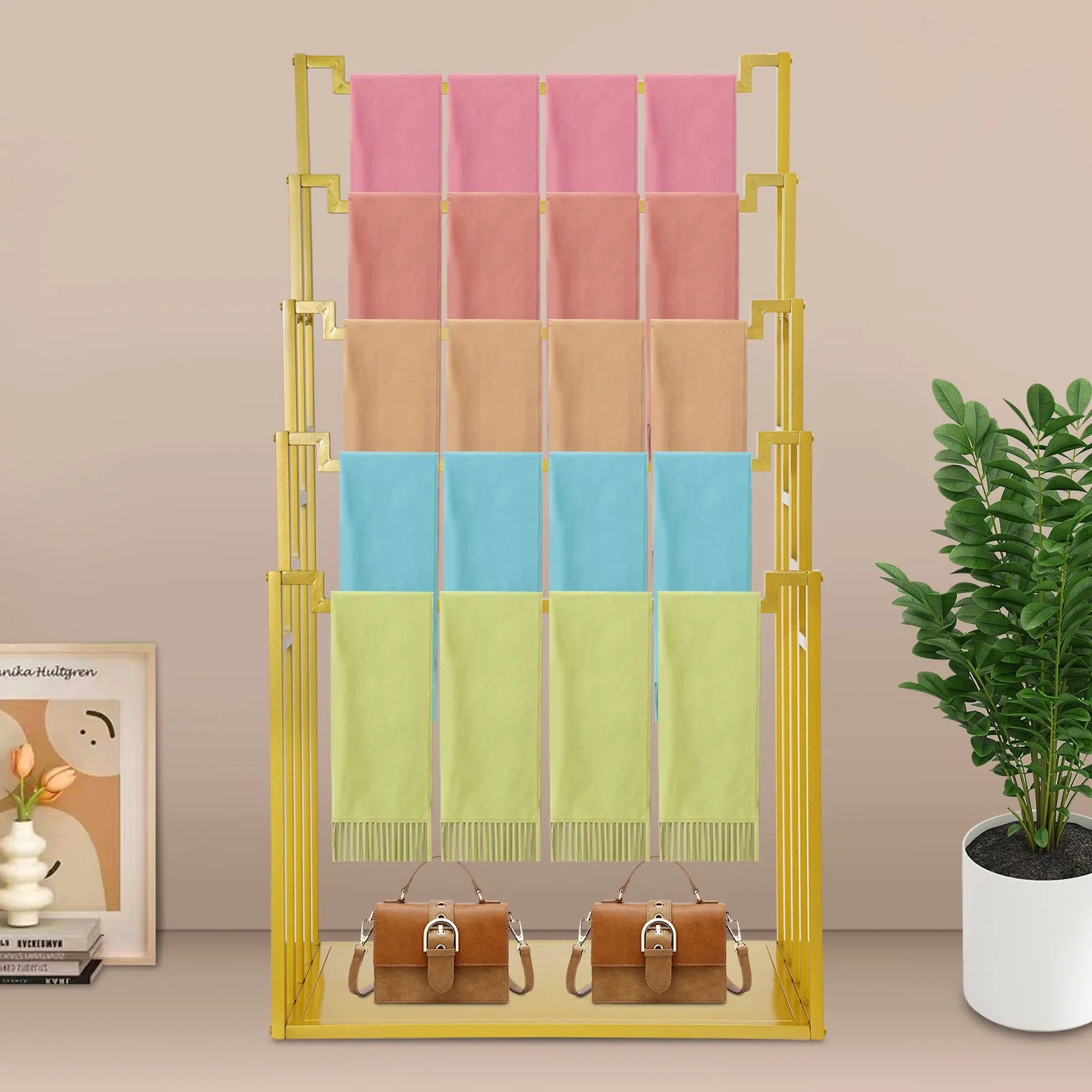 Floor Standing Scarf Display Stand 5-Tier Metal Freestanding Scarf Holder Organizer Towel Rack 80X40X150CM
Floor Standing Scarf Display Stand 5-Tier Metal Freestanding Scarf Holder Organizer Towel Rack 80X40X150CM