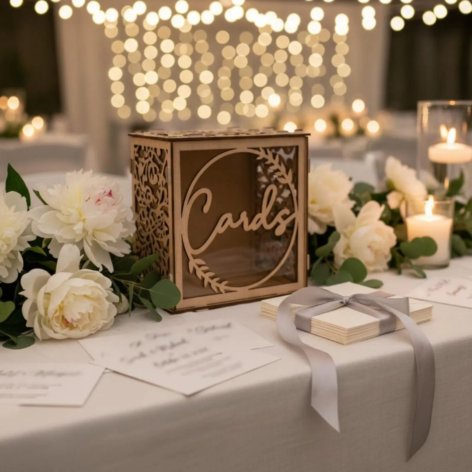 Wooden Wedding Card Box Party Decoration Hollow Wedding Card Holder Wooden Envelope Box Romantic Design for Couples, Valentine
Wooden Wedding Card Box Party Decoration Hollow Wedding Card Holder Wooden Envelope Box Romantic Design for Couples, Valentine
