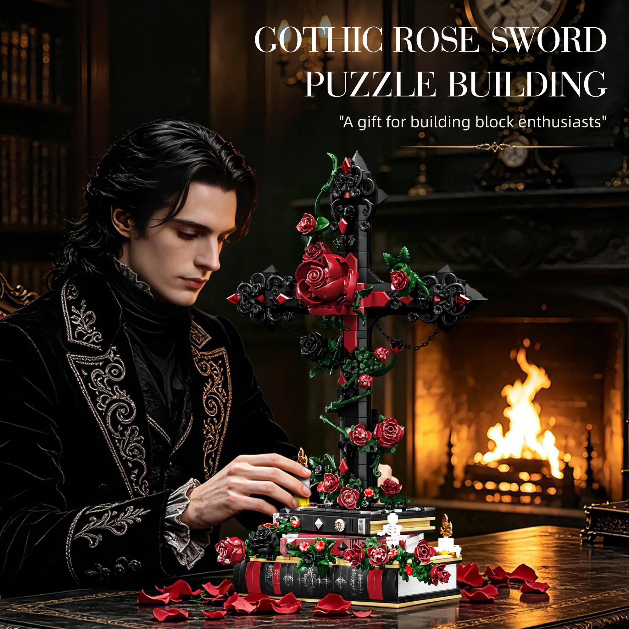 K70005 Gothic Rose Cross Model Assembly Toys, MOC Building Blocks Toys, Desktop Ornament, Educational Toys, Adult Birthday Gift
K70005 Gothic Rose Cross Model Assembly Toys, MOC Building Blocks Toys, Desktop Ornament, Educational Toys, Adult Birthday Gift