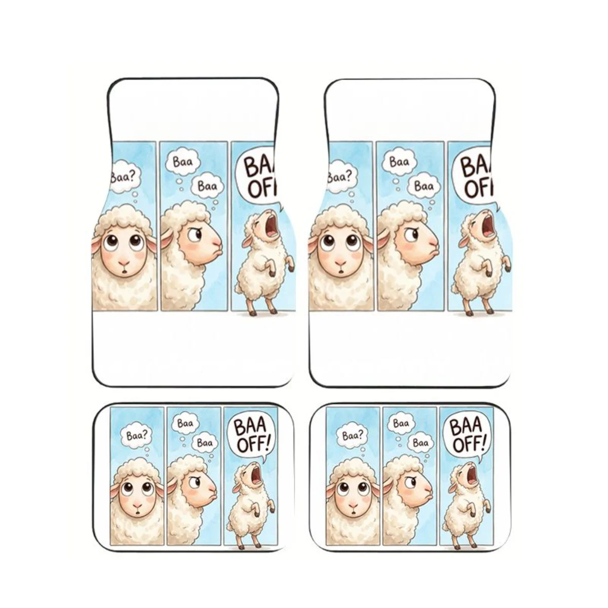 4Pcs Baa Baa Off Sheep Comic Strip Car Floor Mats Funny Watercolor Universal Auto Floor Mats Interior Accessories For SUV Truck
4Pcs Baa Baa Off Sheep Comic Strip Car Floor Mats Funny Watercolor Universal Auto Floor Mats Interior Accessories For SUV Truck