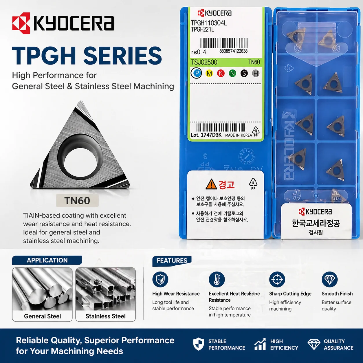 KYOCERA TPGH080202L 080204L 090202L 110304L PR930 TN60 KW10 TN620 PV720 Carbide Inserts CNC Lathe Turning Tool for Steel 10pcs
KYOCERA TPGH080202L 080204L 090202L 110304L PR930 TN60 KW10 TN620 PV720 Carbide Inserts CNC Lathe Turning Tool for Steel 10pcs