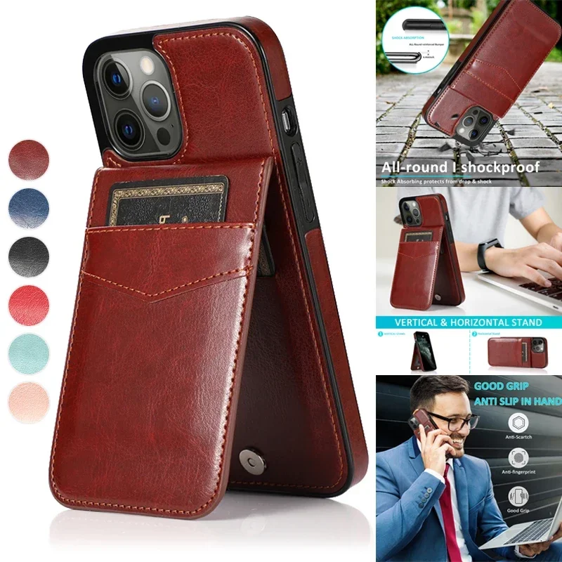 Wallet Business Card Slot Holder Leather Cover For iPhone 16 Pro Max 16e 15 Plus 14 13 12 Mini 11 X XR SE2 8 7
Wallet Business Card Slot Holder Leather Cover For iPhone 16 Pro Max 16e 15 Plus 14 13 12 Mini 11 X XR SE2 8 7
