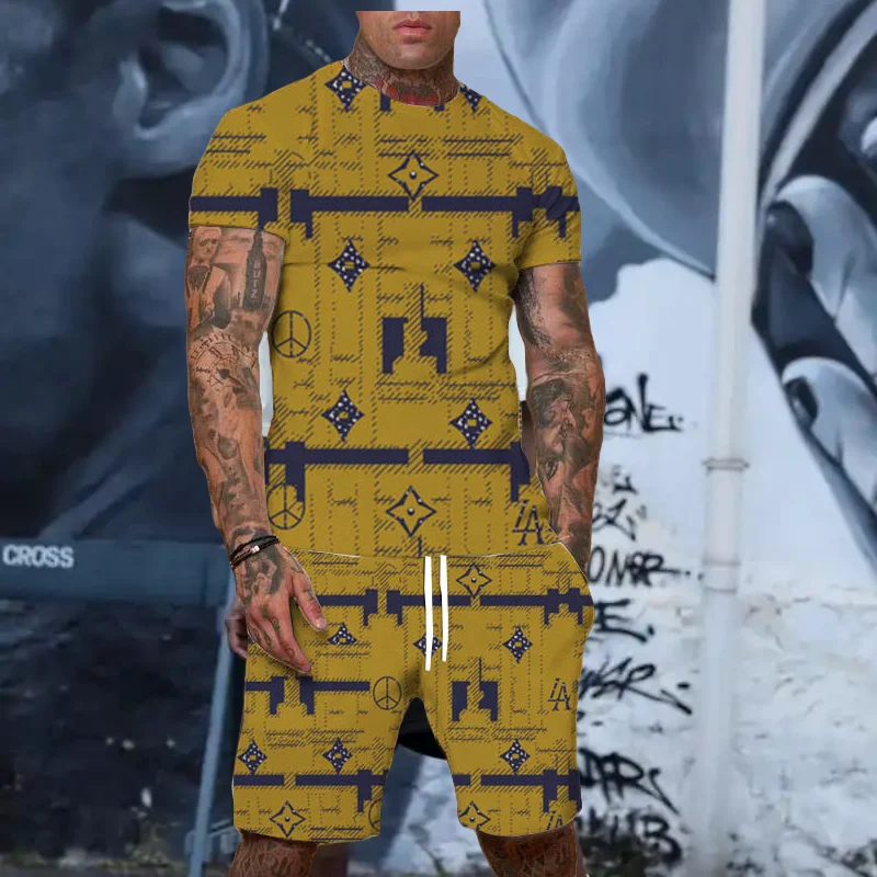 2025 Summer New Big-name Hot-selling Trend Men's Short-sleeved Shorts Suit Personalized Street Style Sports Fashion Casual Suit
2025 Summer New Big-name Hot-selling Trend Men's Short-sleeved Shorts Suit Personalized Street Style Sports Fashion Casual Suit