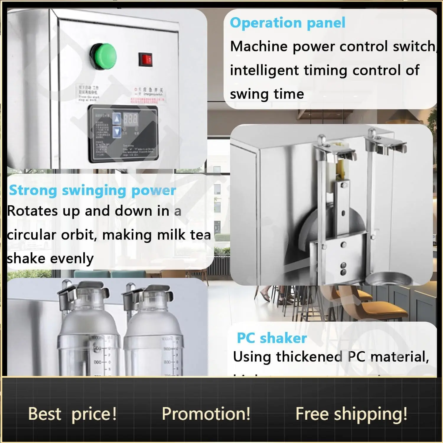 Electric Double Head Milk Tea Shaker,Electric Cocktail & Boba Tea Mixer,Bubble Tea Shaker Machine,Commercial 400r/Min,for Coffee
Electric Double Head Milk Tea Shaker,Electric Cocktail & Boba Tea Mixer,Bubble Tea Shaker Machine,Commercial 400r/Min,for Coffee