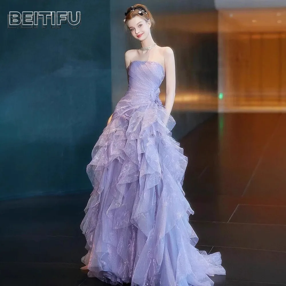 BeitifuBaby Princess Style Women Evening Dresses Strapless Tiered Ruffles Skirts Banquet Gown Party Dresses Vestido De Fiesta
BeitifuBaby Princess Style Women Evening Dresses Strapless Tiered Ruffles Skirts Banquet Gown Party Dresses Vestido De Fiesta