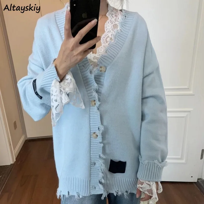 Chic Cardigans for Women Do Old Niche Loose College Girls Minimalist Young All-match Single Breasted V-neck Korean Style Knitted
Chic Cardigans for Women Do Old Niche Loose College Girls Minimalist Young All-match Single Breasted V-neck Korean Style Knitted