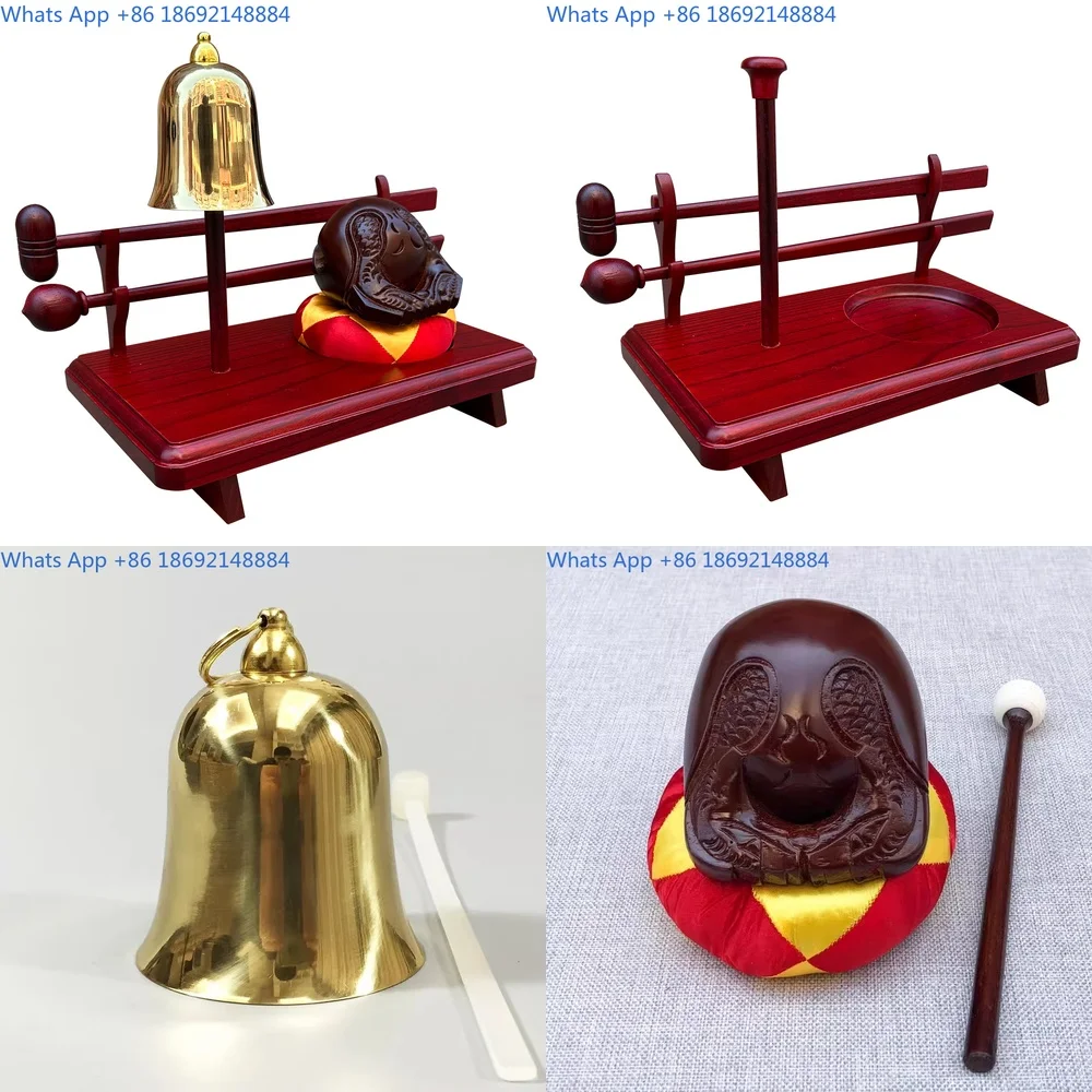 Buddhist Ritual Instruments Set for Meditation Chanting and Prayer Including Wooden Fish Bell and Hanging Clock
Buddhist Ritual Instruments Set for Meditation Chanting and Prayer Including Wooden Fish Bell and Hanging Clock