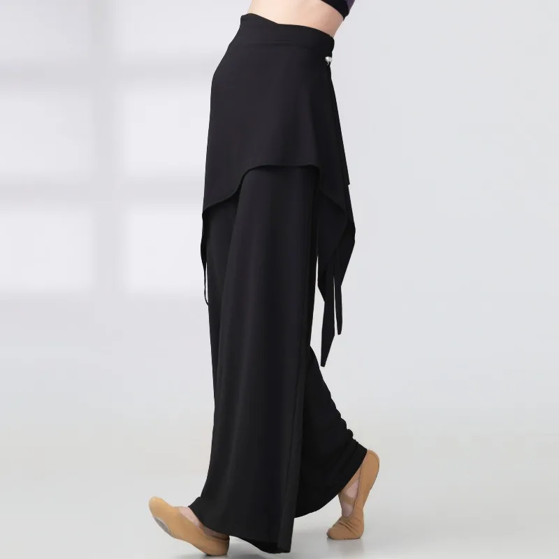 Брюки для современного танца, драпированные балетные брюки-кюлоты, искусственная двухсекционная одежда для занятий латинскими танцами, широкие брюки для китайских классических танцев
Брюки для современного танца, драпированные балетные брюки-кюлоты, искусственная двухсекционная одежда для занятий латинскими танцами, широкие брюки для китайских классических танцев