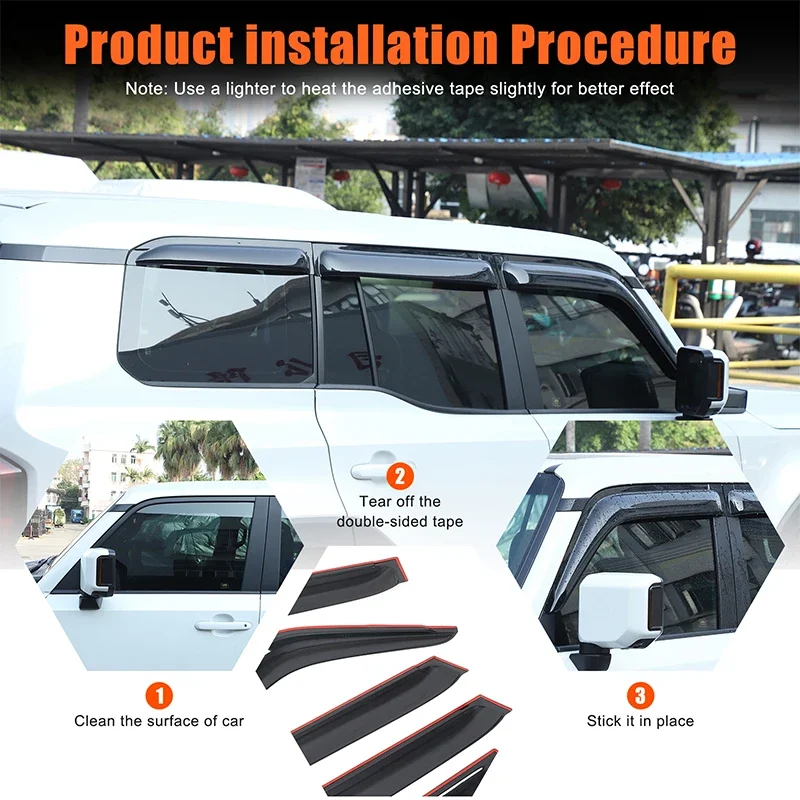 For Toyota Land Cruiser Prado 250 LC250 2024+ Car Styling Wind Shields Sun Rain Guards Side Wind Deflector Exterior Accessories
For Toyota Land Cruiser Prado 250 LC250 2024+ Car Styling Wind Shields Sun Rain Guards Side Wind Deflector Exterior Accessories