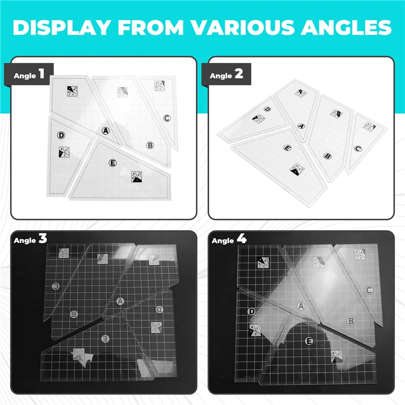 5Pcs Creative Quilting Cutting Template Grids Crazier Eights Template Quilt Ruler Set Quilting Cutting Templates Acrylic-A78U
5Pcs Creative Quilting Cutting Template Grids Crazier Eights Template Quilt Ruler Set Quilting Cutting Templates Acrylic-A78U