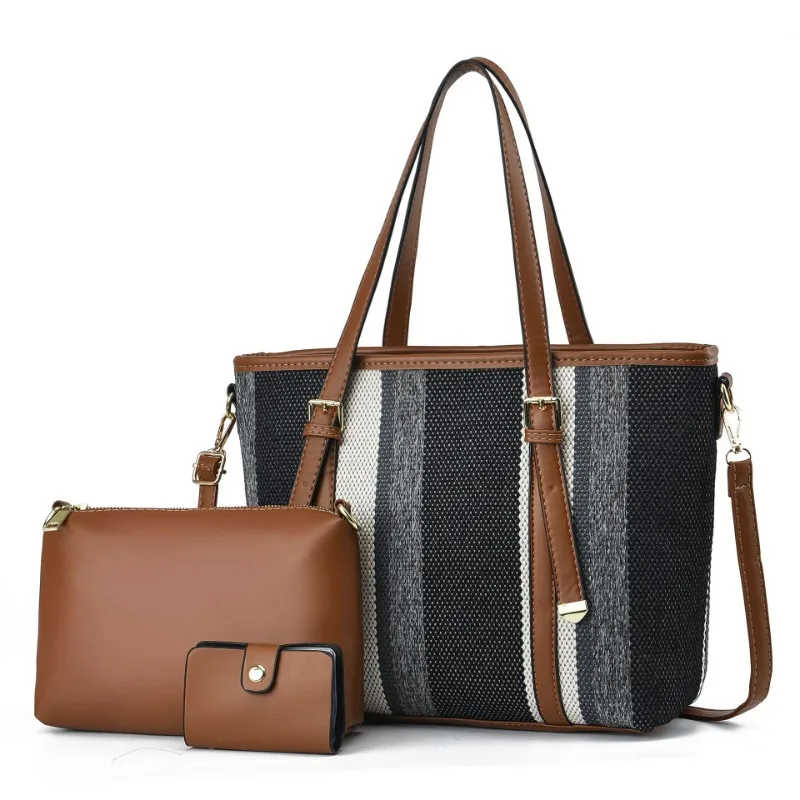 Striped Large Tote Bag for Women Versatile Large Capacity 3Piece Set Women Handbag and Wallet Simple Women's Crossbody Bag
Striped Large Tote Bag for Women Versatile Large Capacity 3Piece Set Women Handbag and Wallet Simple Women's Crossbody Bag