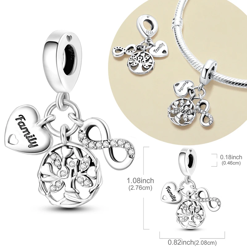 Original 925 Sterling Silver Charm Bead Infinite Family Tree Pendant Fit Original Bracelet Chain For Women DIY Jewelry Gift
Original 925 Sterling Silver Charm Bead Infinite Family Tree Pendant Fit Original Bracelet Chain For Women DIY Jewelry Gift